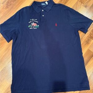 Polo Ralph Lauren classic fit blue polo large embroidery New York XL‎ preppy